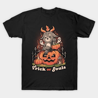 Trick or Souls - Evil Creepy Baphomet Halloween Gift T-Shirt